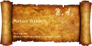 Matos Albert névjegykártya